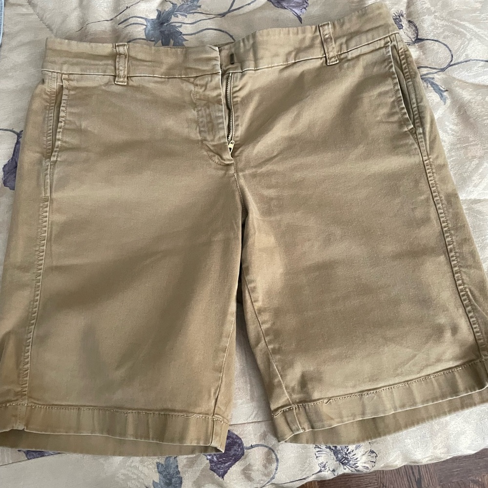 J. Crew Tan Bermuda Shorts Flat Front Cotton